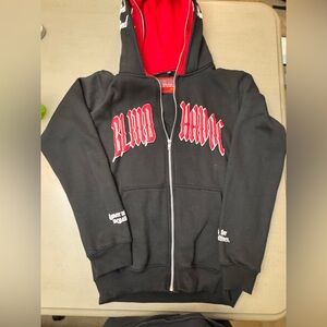 Blind Havoc Black Zip Hoodie with Red Double Hoodie Men’s size M EUC